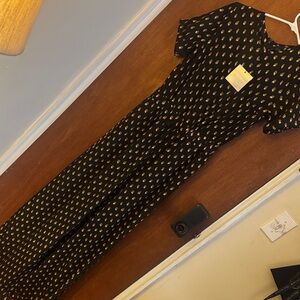 Missguided Black and Gold Wide Leg Jumpsuit